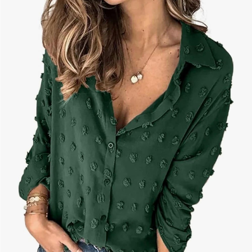 Elegant Green Textured Women's Top